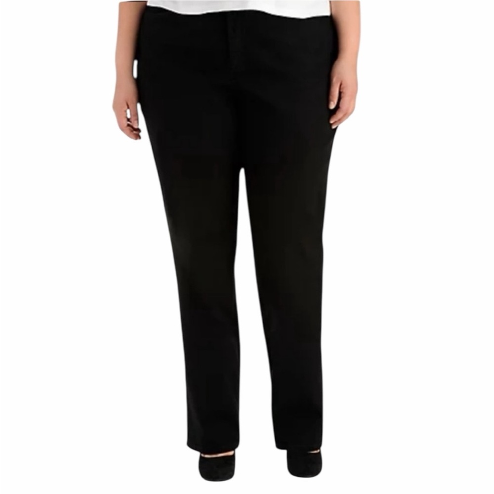 Lee Black Onyx Relaxed Fit High Rise Straight Leg Jeans - Size 14